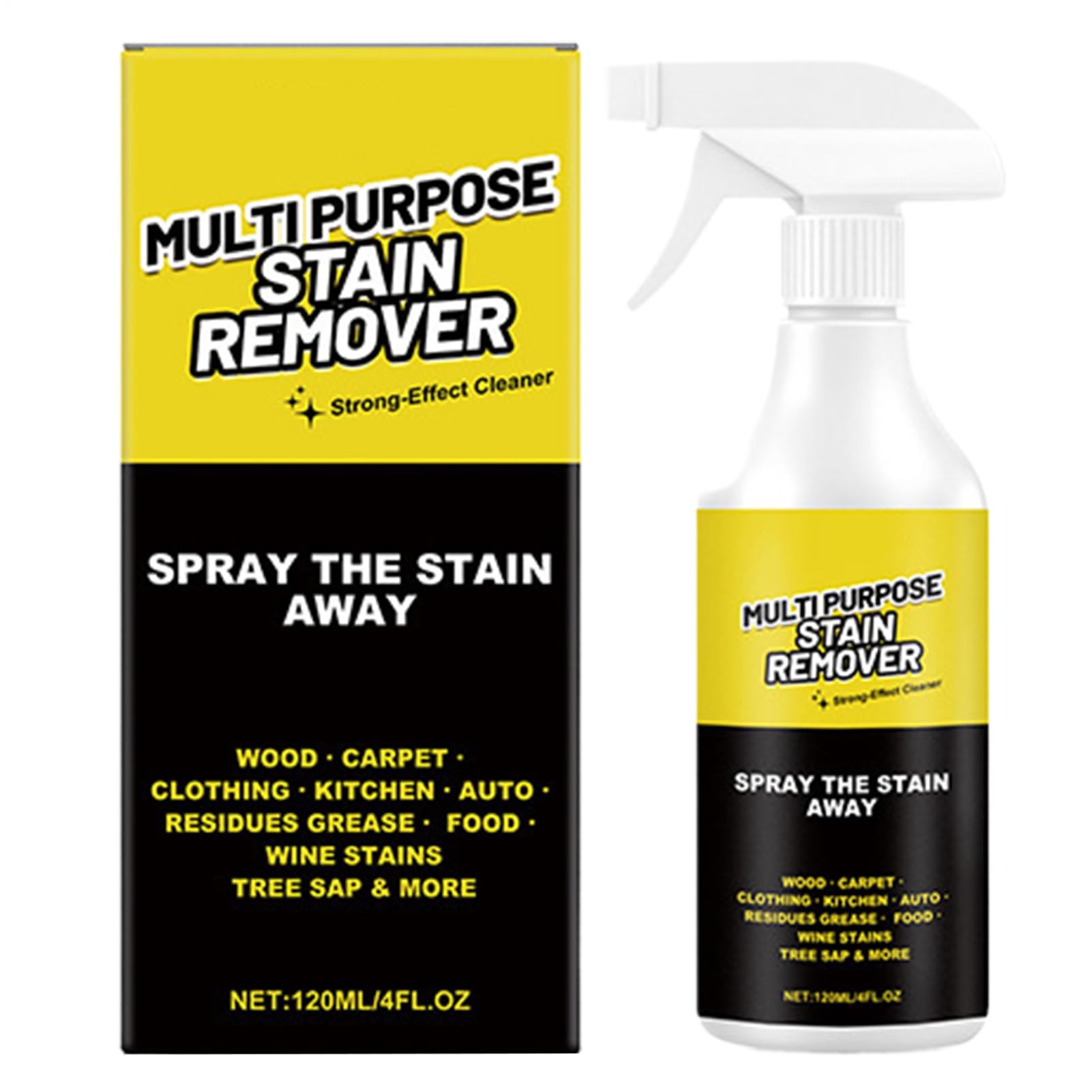 Oil Stain Remover - 120ML Fragrant Dirt Dissolver, Kitchen Grease and Stain Remover | Suitable for Clothing Wood Fabrics Auto Furniture Counter Dining Household Surfaces
