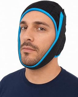 Premium CPAP Chin Strap, Vertical-Lift Support, Medium, Black | Breathable Mesh Cap, Adjustable Fit, Vertical-Lift Jaw Support, Helps Reduce Mouth Air Leaks, CPAP Compatible