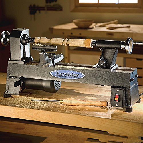 Excelsior 5-Speed Mini Lathe - Cast Iron Mini Wood Lathe Turn Bowls 10” & Spindles 17-3/4" in – Mini Lathe Machine for Wood for Chair Legs, Small Table Legs, & Decorative Woodturning - Turning Machine - Thumbnail 2
