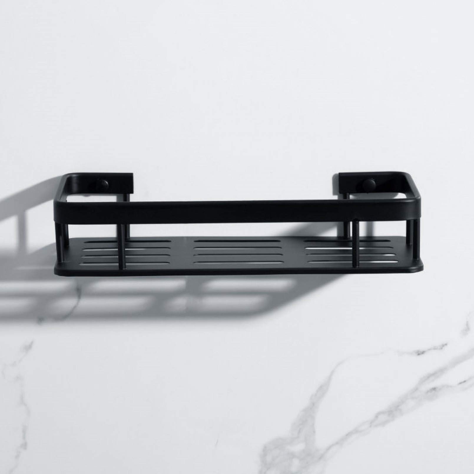 Étagère d'angle murale en aluminium noir durable élégant
