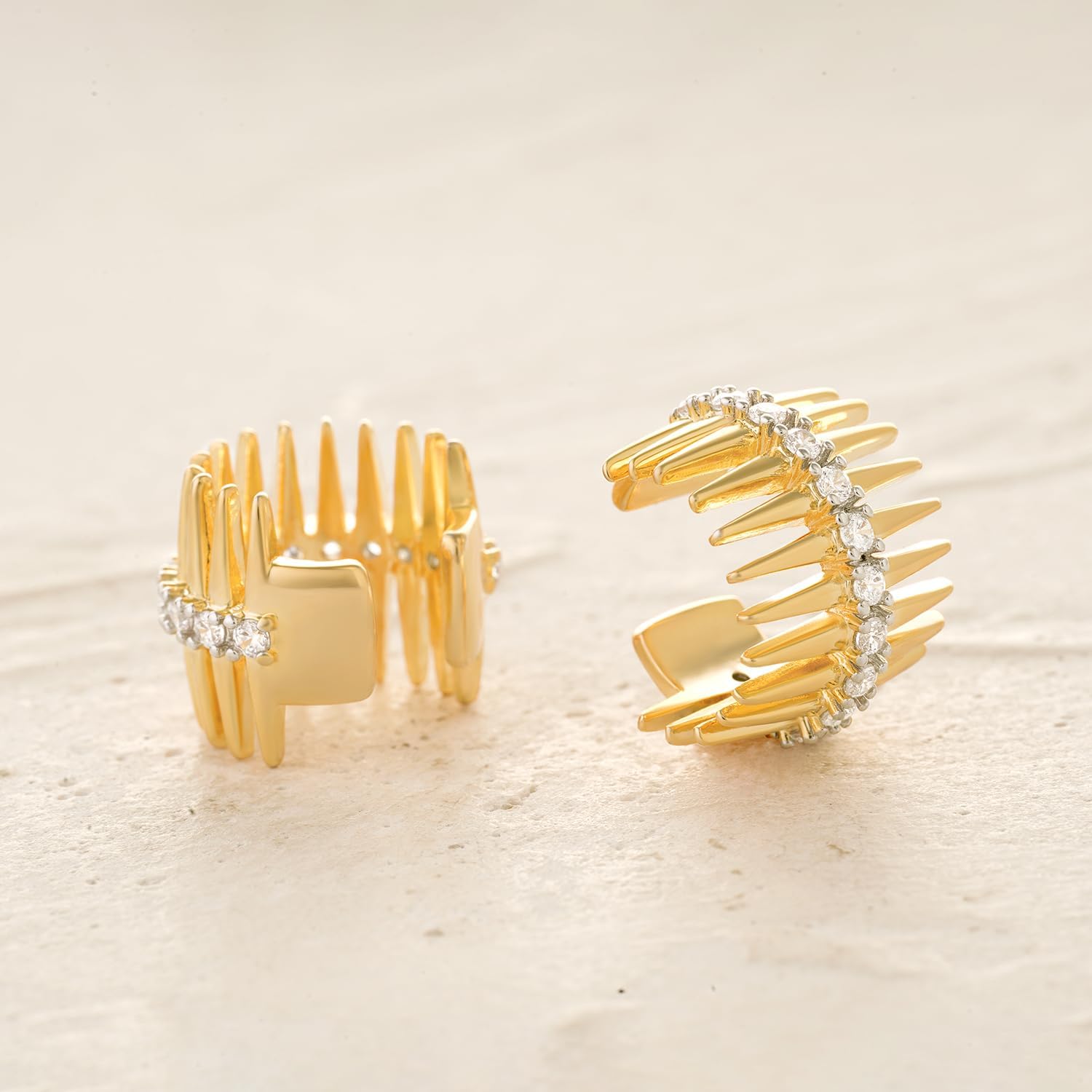 MYEARS Women Ear Cuff Earrings Gold Non Pierced Cartilage Clip on Open Wrap Hoop 14K Gold Plated Simple Hypoallergenic Everyday Jewelry - Image 6