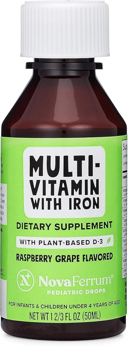 NovaFerrum Pediatric Drops Multi-Vitamin with Iron Raspberry Grape Flavored