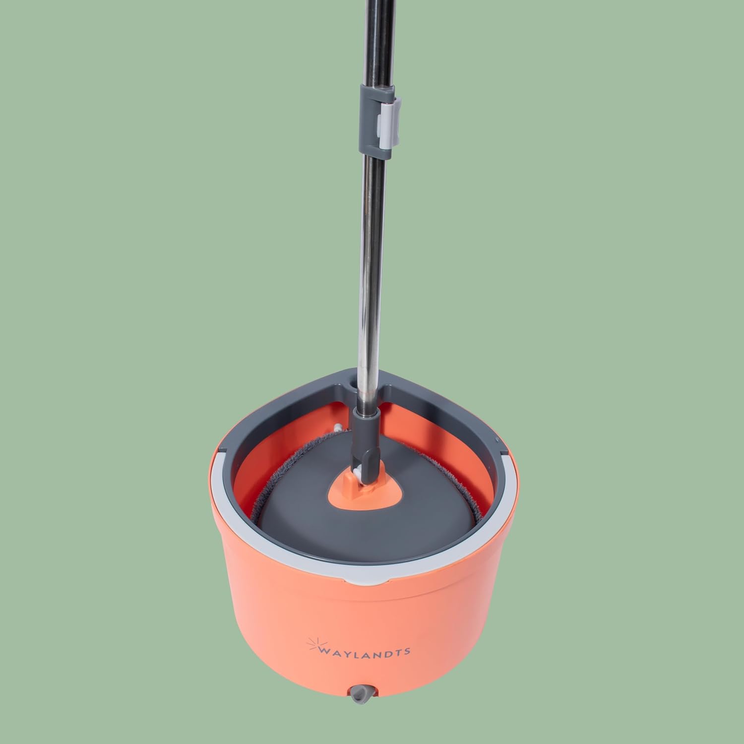 Spin Mop & Tear Drop Bucket Set with 3 Pads - Dual Compartment Design for Clean & Dirty Water, 360° Swivel Mop Head, Built-in Scrubbing Brush, Stainless Steel Handle