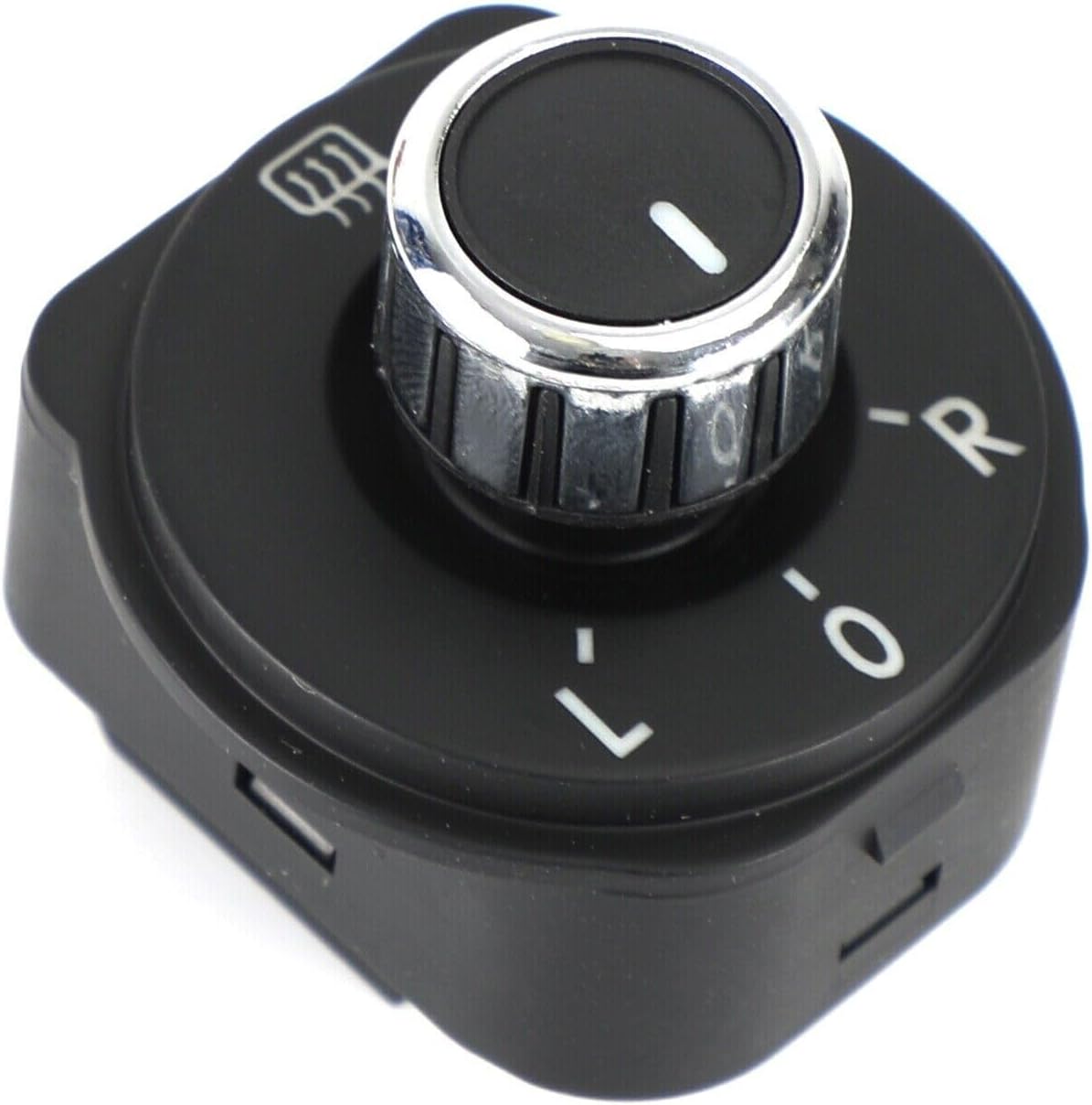 Car Power Rear View Mirror Switch, for 6RD959565B 6R095956 Mirror Control Switch Chrome Button Electric Wing Adjust Knob