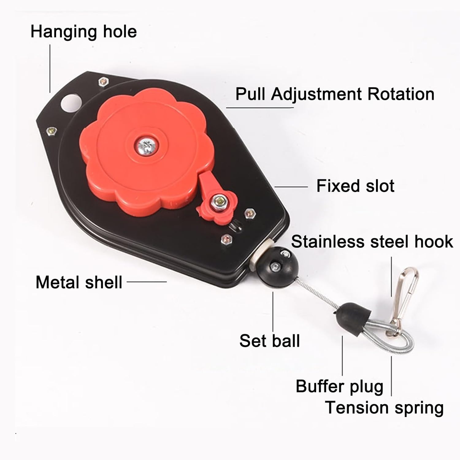 Adjustable Retractable Spring Balancer Tool Holder - Steel Wire Rope for Hanging, Moving & Measuring (1.5-3kg) - Ideal for Assembly Line Efficiency