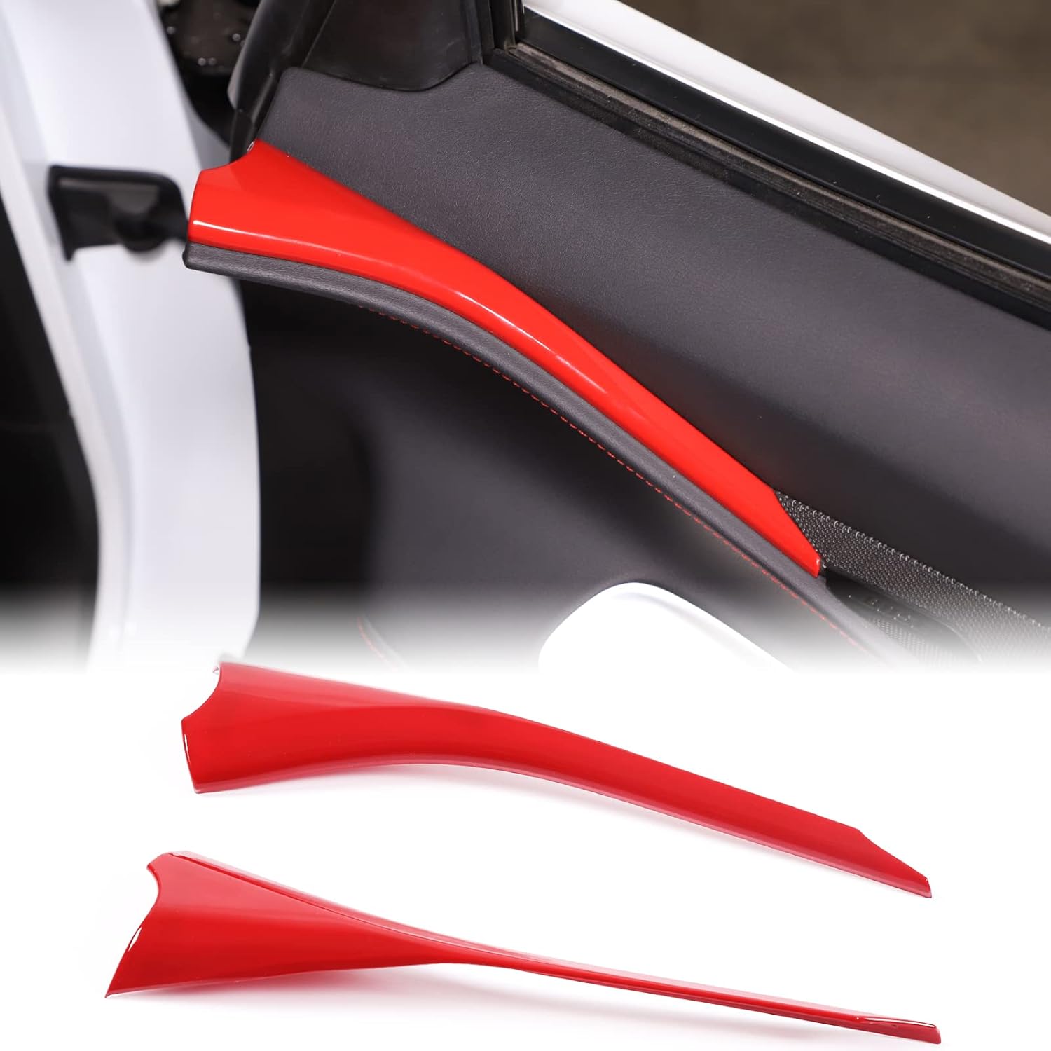 CHEAYAR Interior Door Panel Molding Trim Door Cover Trim Compatible with Chevrolet Corvette C8 2020-2023, ABS Plastic Inner Door Panel Armrest Cover Trim C8 Accessories (Carbon Fiber Pattern)