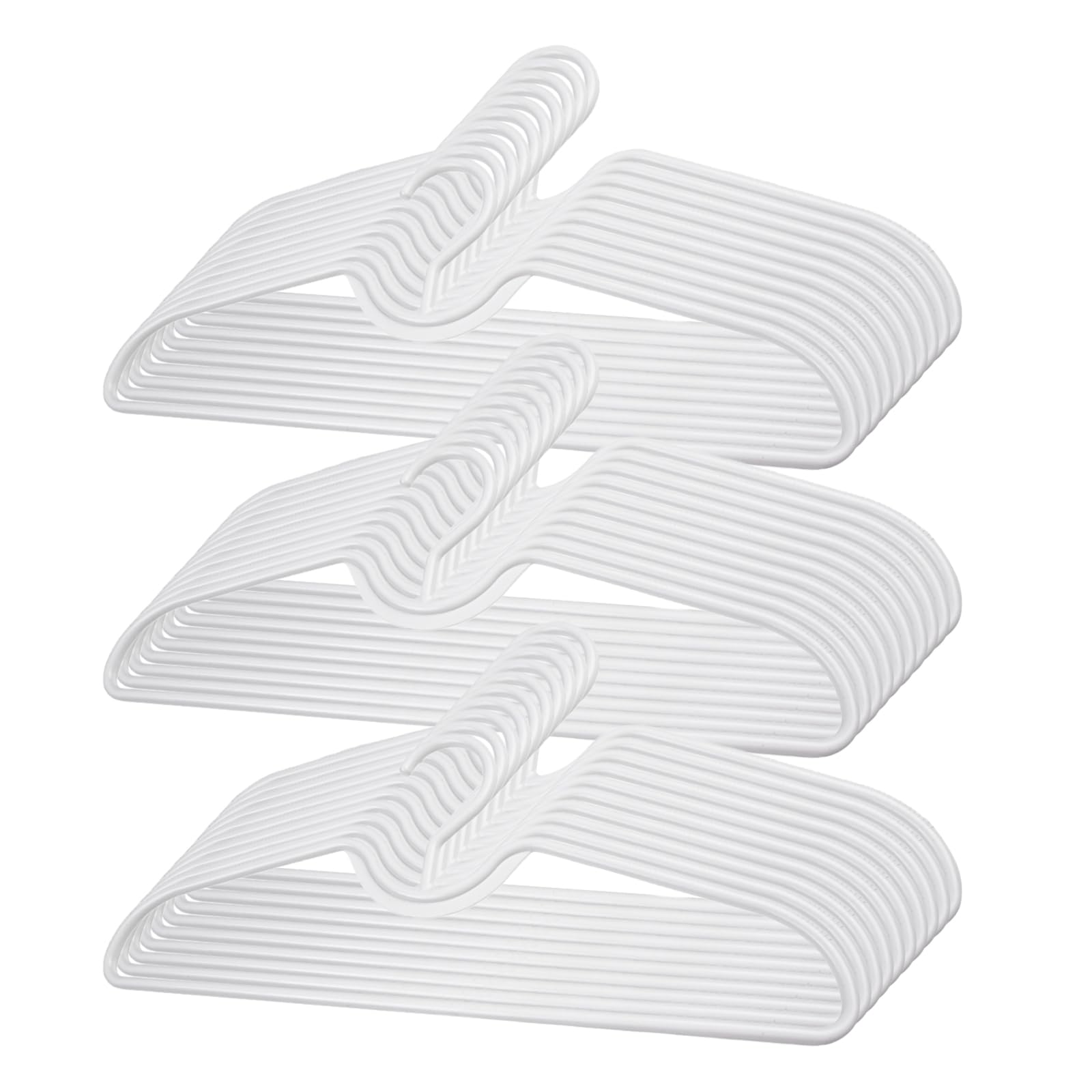 Plastic Clothes Hangers with Short Neck Anti-Slip Design Space-Saving Lightweight Versatile for Shirts Blouses Dresses Jackets White 41.5x15.5cm (30Pack)