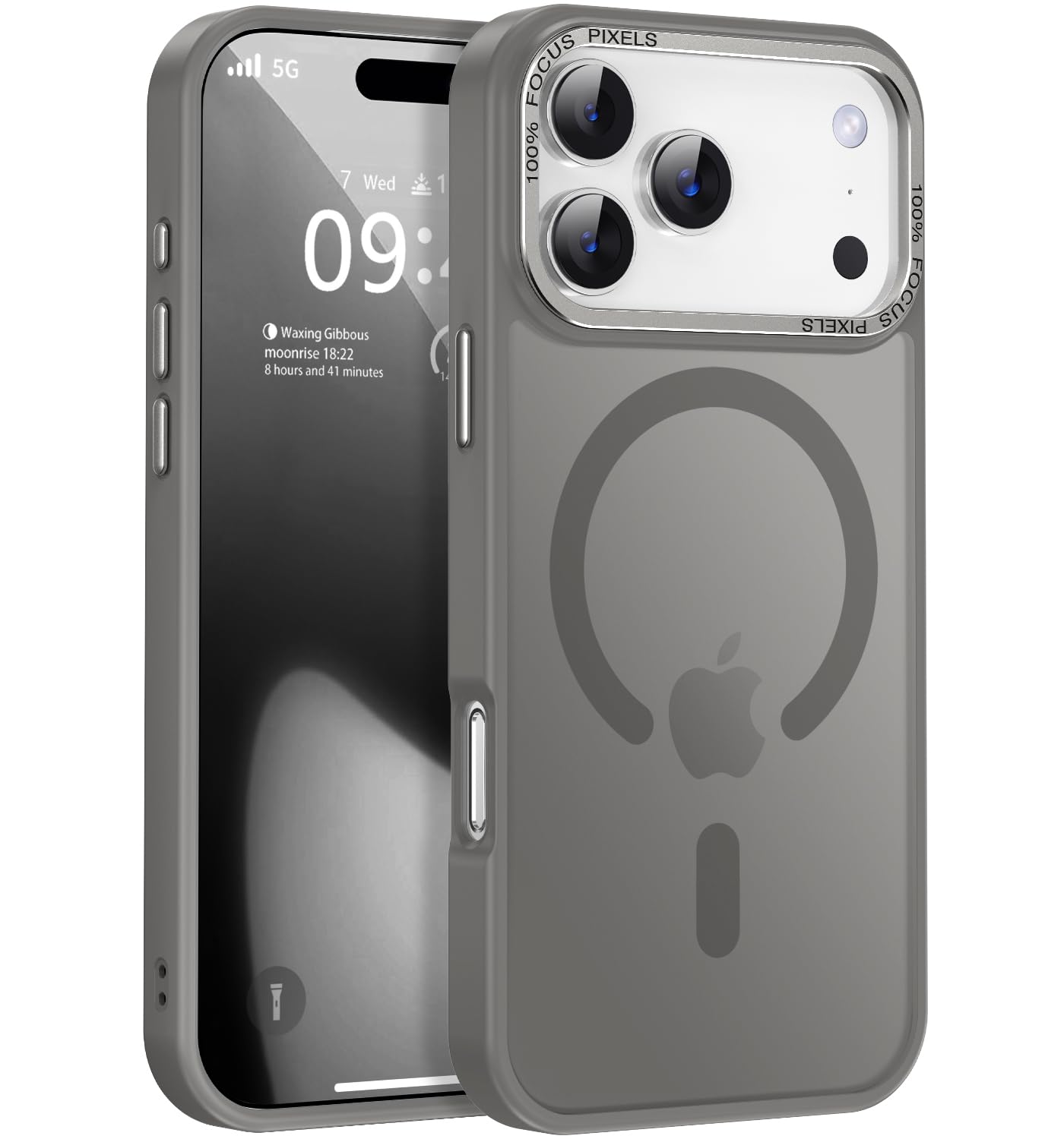 Newfuture Magnetic for iPhone 17 Pro Max Case Shockproof, Titanium Gray