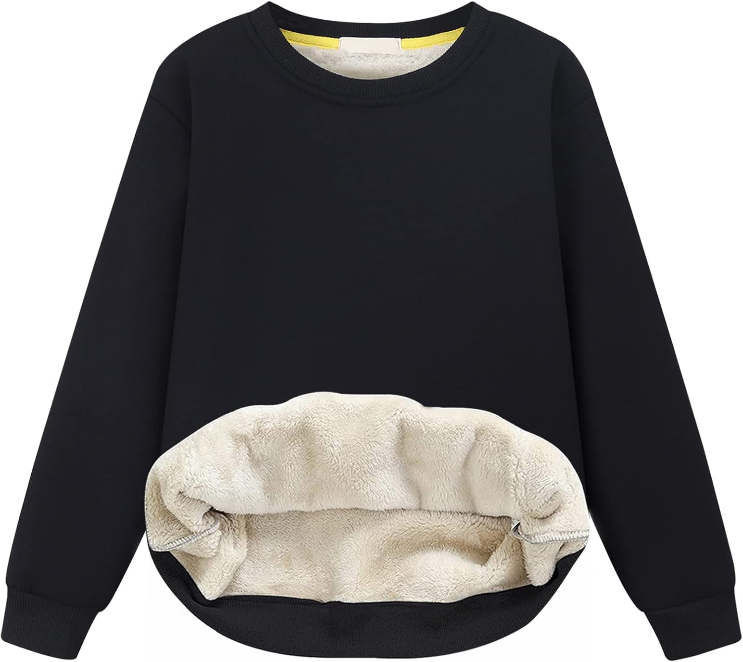 Girls Sweatshirt Kids Fleece Lined Sweatshirts Winter Warm Sherpa Crewneck Pullover