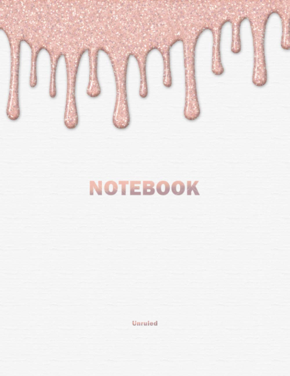 Unruled Notebook: Large Unlined Journal 8.5 x 11 Peachy Pink Glitter