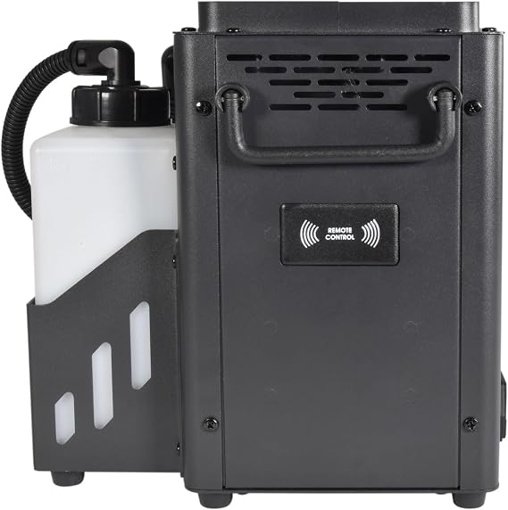 QTX VertiBox Compact Vertical LED Fog Machine | Portable Party Smoke & Light Effect for DJs, Home Disco, Stage, Xmas & Halloween | Wireless Remote, DMX, RGB LED