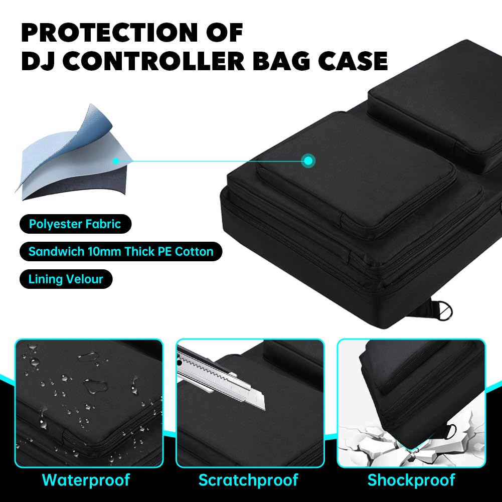 Meijunter DJ Controlador Bolsa de Transporte Compatible con Pioneer DJ DDJ-SR2/DDJ-SR para Native Instruments Traktor Kontrol S4 Mk3 para Hercules DJ Control Inpulse 500 con Correa de Hombro