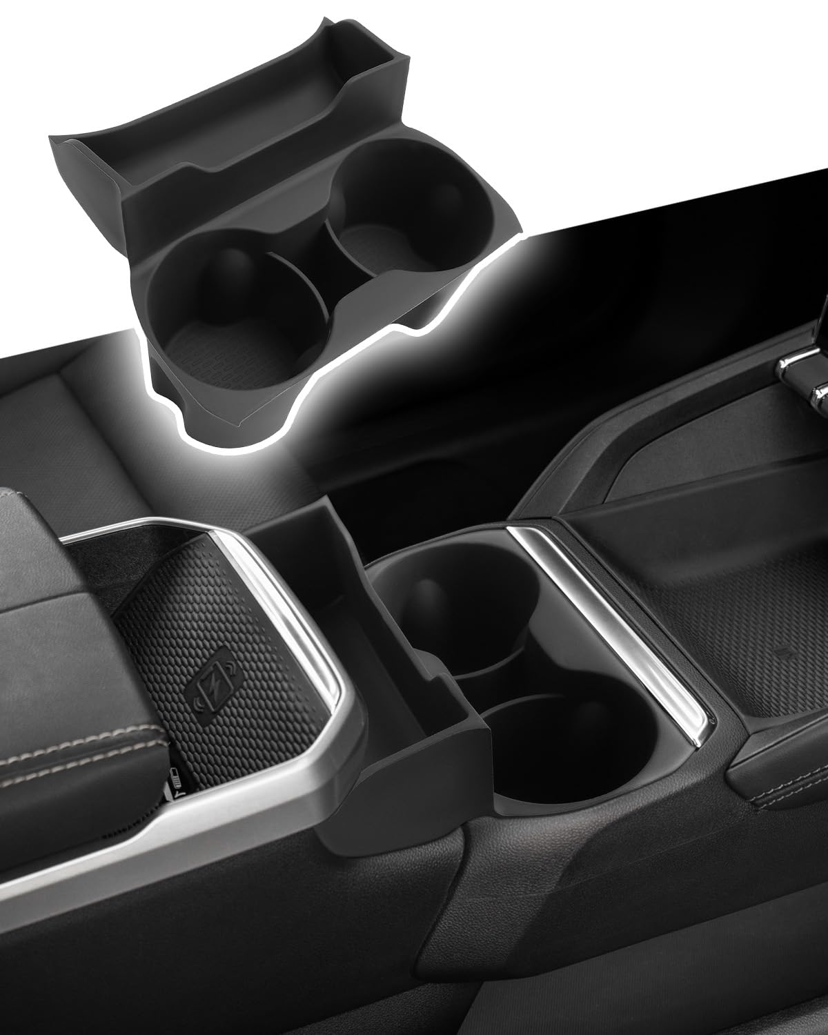CDEFG for 2025 2026 2027 GMC Terrain Center Console Organizer Cup Holder Insert - Terrain Elevation Silicone Console Storage Accessories