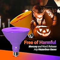 Vista 5 de Bluex Bulbs Paquete de 2 Bombillas LED Par38 de Luz Morada Tipo Reflector - 18W (Equivalente a 120 Vatios) - Regulables - Base E26 Luces LED