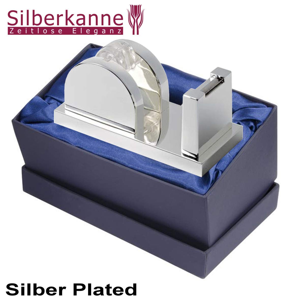 Kugelschreiber Deluxe, 14cm, Silber plattiert, Premium Design, exzellente Verarbeitung, inkl. Geschenkverpackung