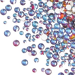 Jollin 3456pcs Flatback Rhinestones Glass Charms Diamantes Gems Stones for Nail Art 6 Size ss4~ss12 Crystal AB