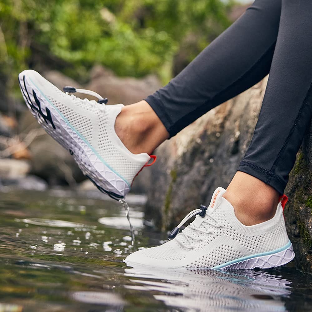 KOLILI Zapatos acuáticos elegantes para mujer, zapatos de tenis para caminar con soporte de arco, ideales para deportes acuáticos, viajes y caminatas