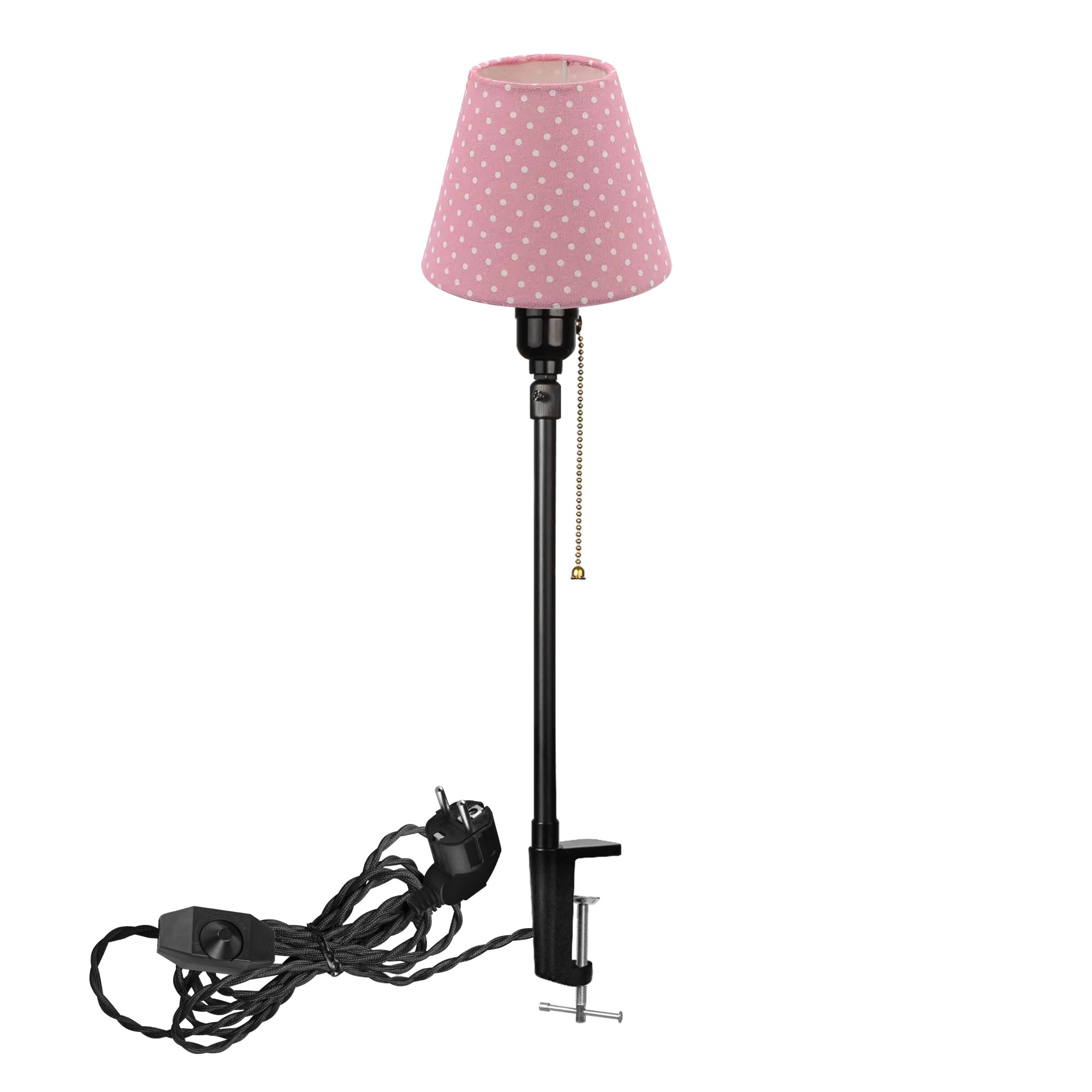 Modern Klemmleuchte,1 Packung Leselampe mit 2,5 m Kabel, Dimmbar Rosa Nachttischlampe,Augenpflege Schreibtischlampe für Büro Heimgebrauch, E27 Lampenhalterung - DZ0031