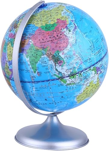 HOMSFOU Decoración de globo de geografía para decoración de escritorio, globo del mundo, globo giratorio, globos del mundo con soporte de