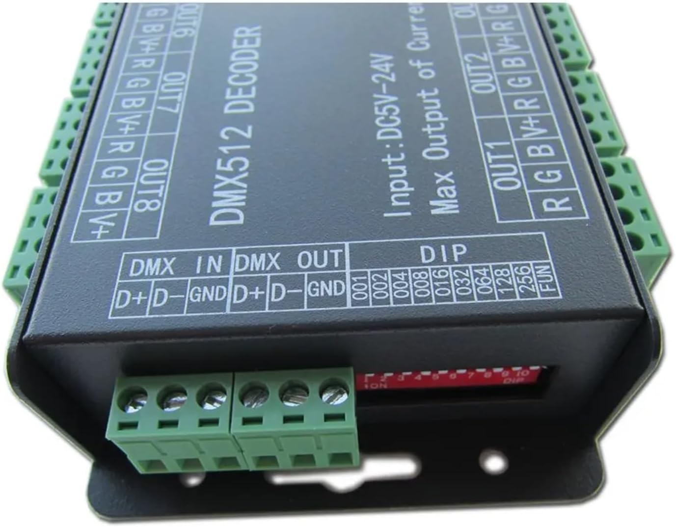 High Power 24 Channel 3A/CH DMX512 Controller LED Decoder Dimmer for Projects 500Hz Flicker-Free Smooth Dimming Signal
