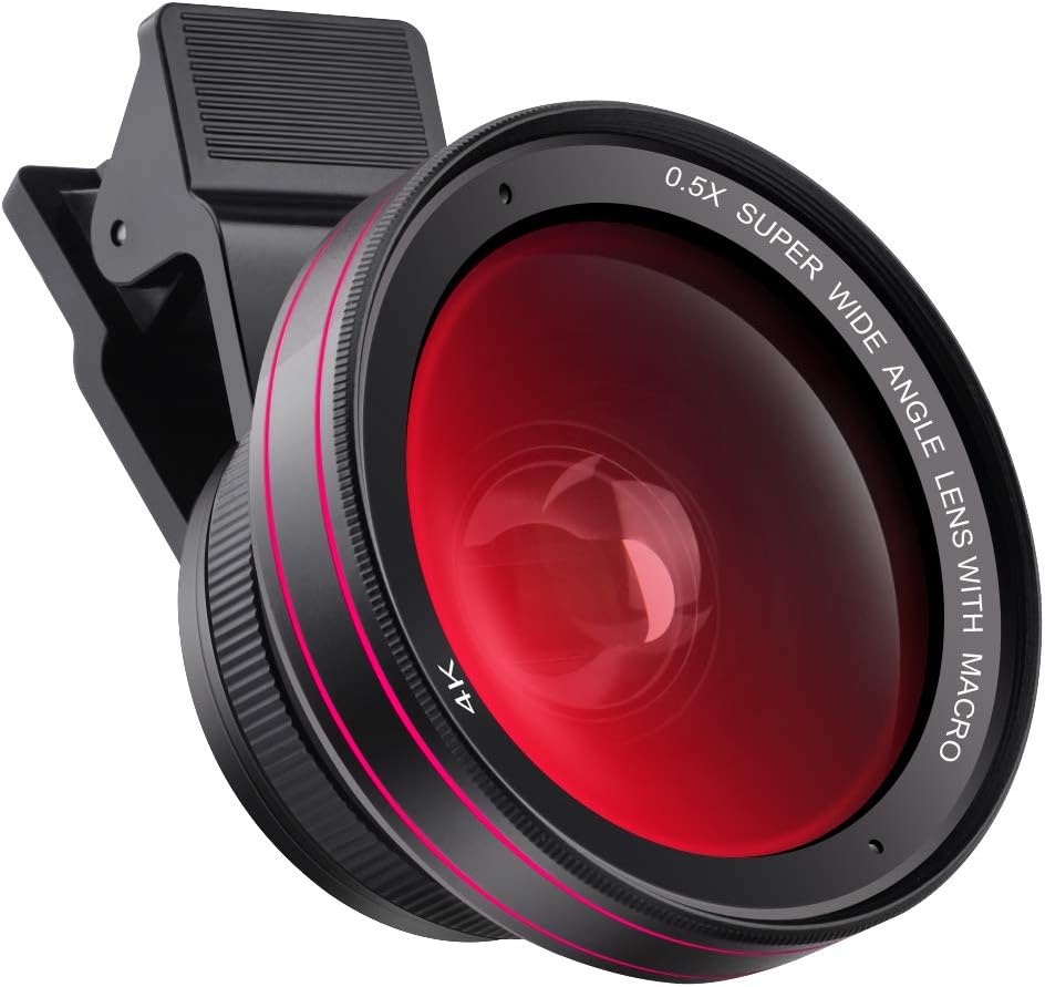 Cell Phone Camera Lens, Oroncho Pro 0.5X Ultra Wide Angle Lens and 15X Macro Lens with LED Light and Travel Case,Clip on Phone Lens Kits Compatible with iPhone,Samsung, Pixel,Most Smart Phone