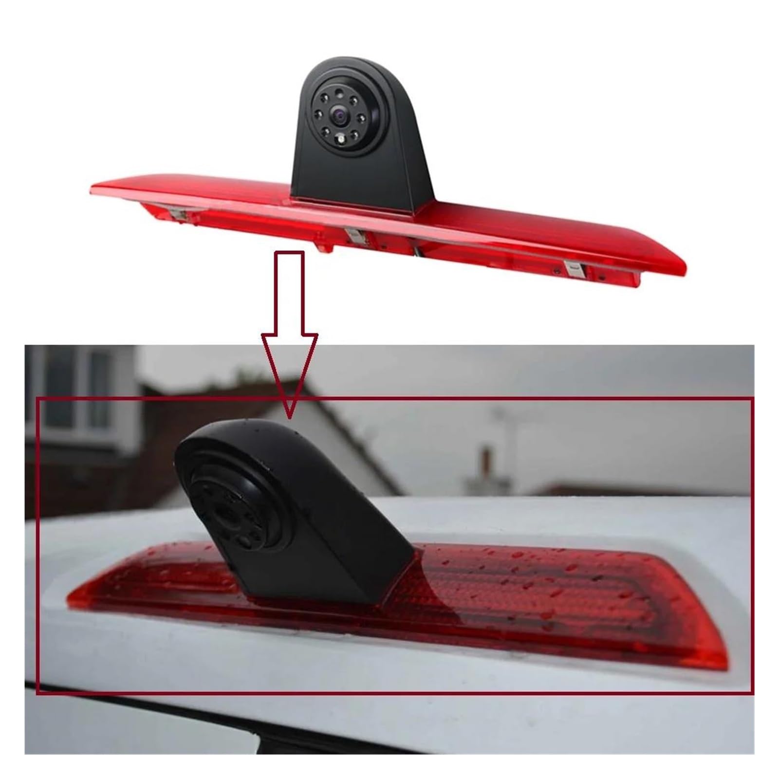 Marcha Atrás Cámara para Ford para Transit 8 (V363) F150/F250/F350, cámara HD para Tercera luz de Freno + Monitor de 7 Pulgadas, cámara de visión Nocturna Trasera