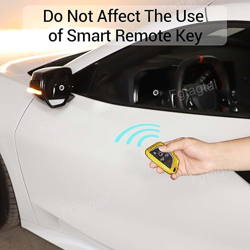 Miniatura 9 de Funda para llavero de fibra de carbono real para Chevrolet Corvette C8 2020-2024, funda para llavero, funda para llave inteligente de automóvil