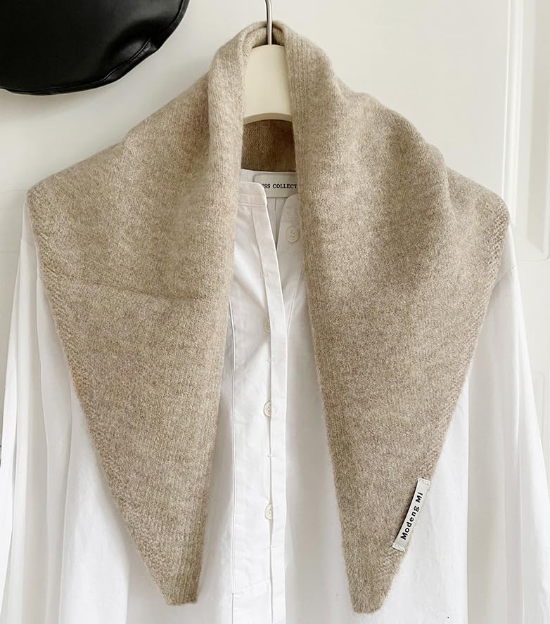 Knitted Triangle Scarf for Women Y2k Head Scarf Downtown Girl Aesthetic Accessories Streetwear Triangle Shawl2