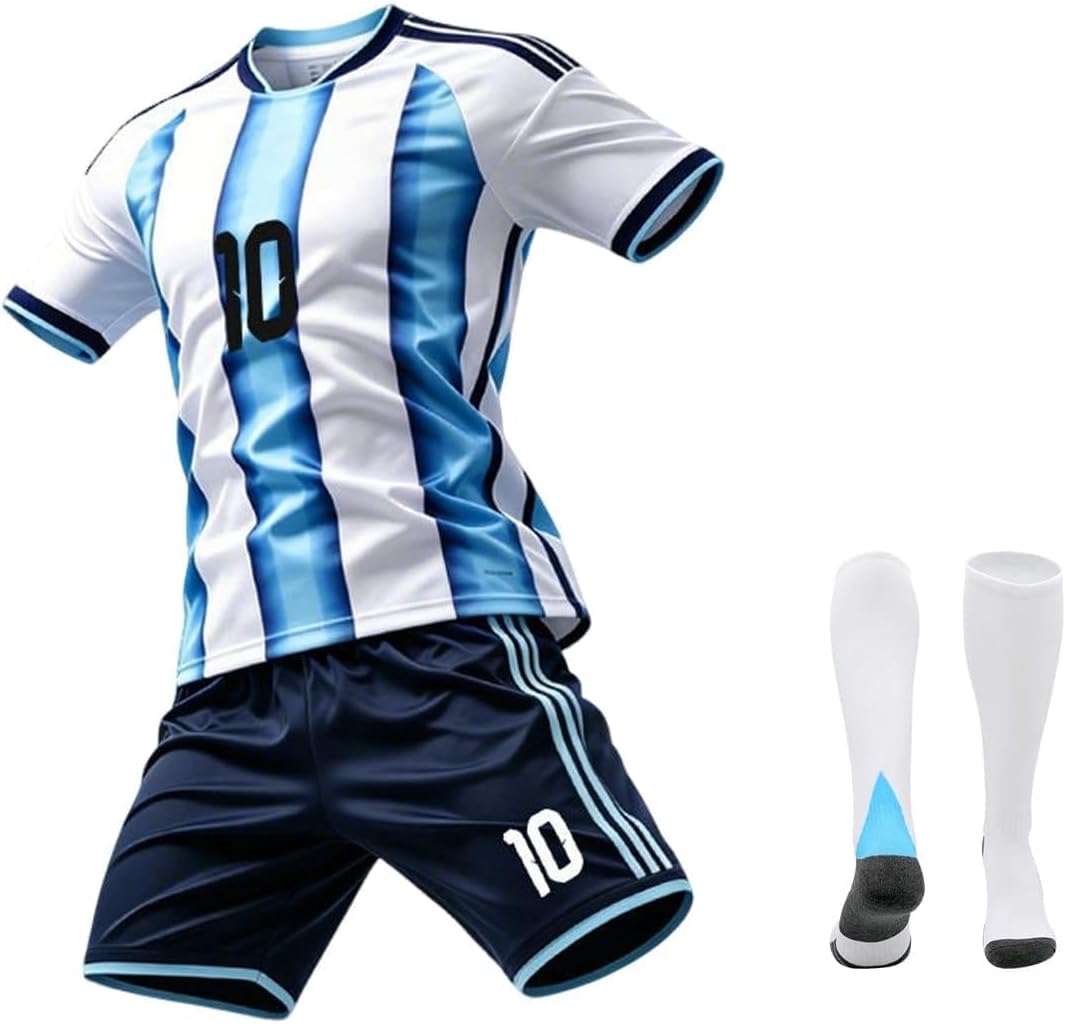 Soccer Stars #7 Kids Soccer Jersey & Shorts Set Youth Sizes