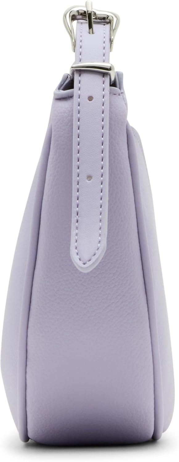 Anne Klein Womens Sculpted Buckle Half Moon Crossbody, Gentle Lavender - Image 5