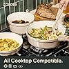 CAROTE 18 Pcs Ceramic Cookware Set Titanium Nonstick with Detachable Handles, Non Toxic Cookware, Pots and Pans Set Non Stick Removable Handles, Induction Available, Kitchen Cooking, Dishwasher Safe #5