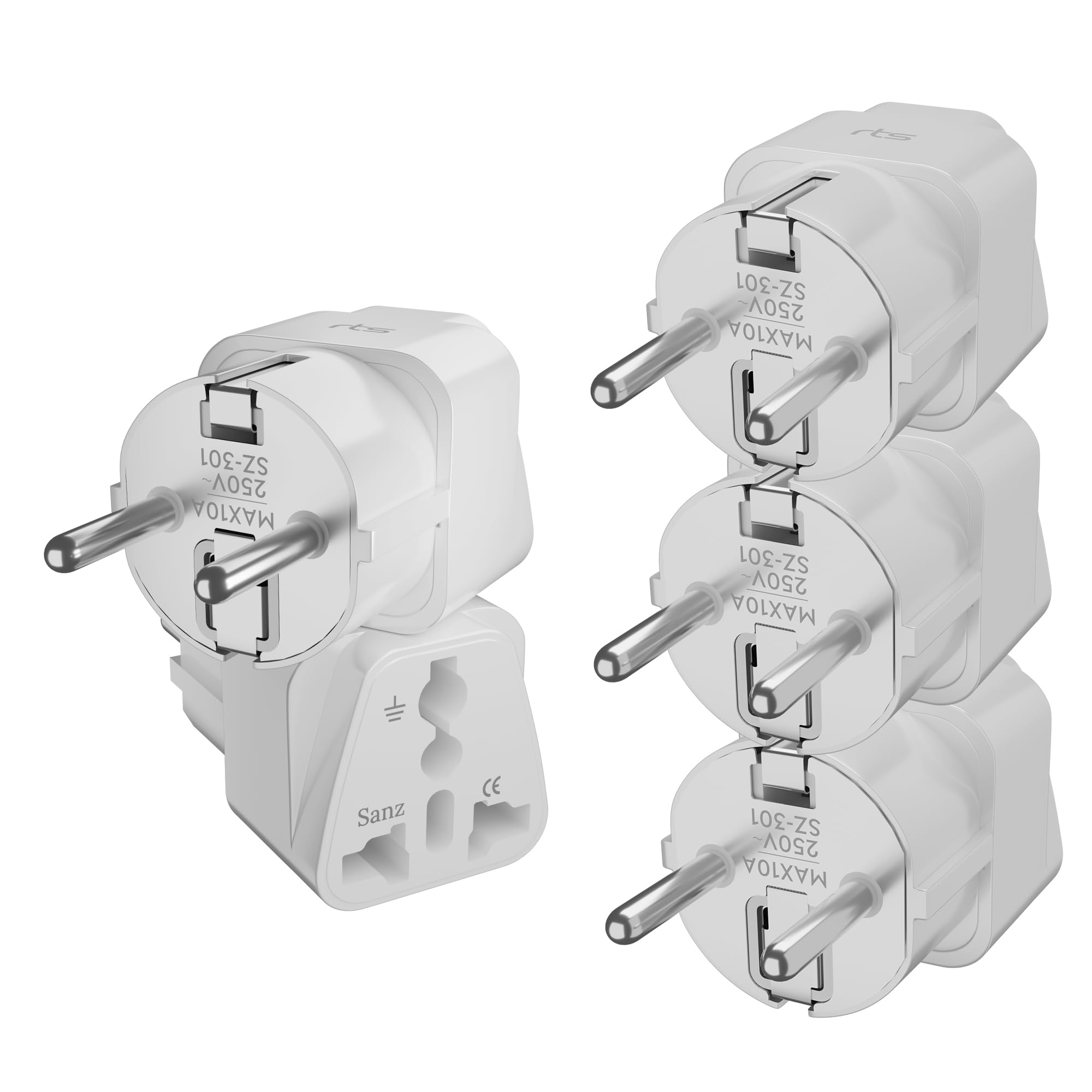 rts (5 Pack) Travel Essentials India to Europe France Spain Germany South Korea Netherlands Fast Charging International Universal Travel Adapter Europe, for Cell Phones, Laptop Camera Chargers White-image-21