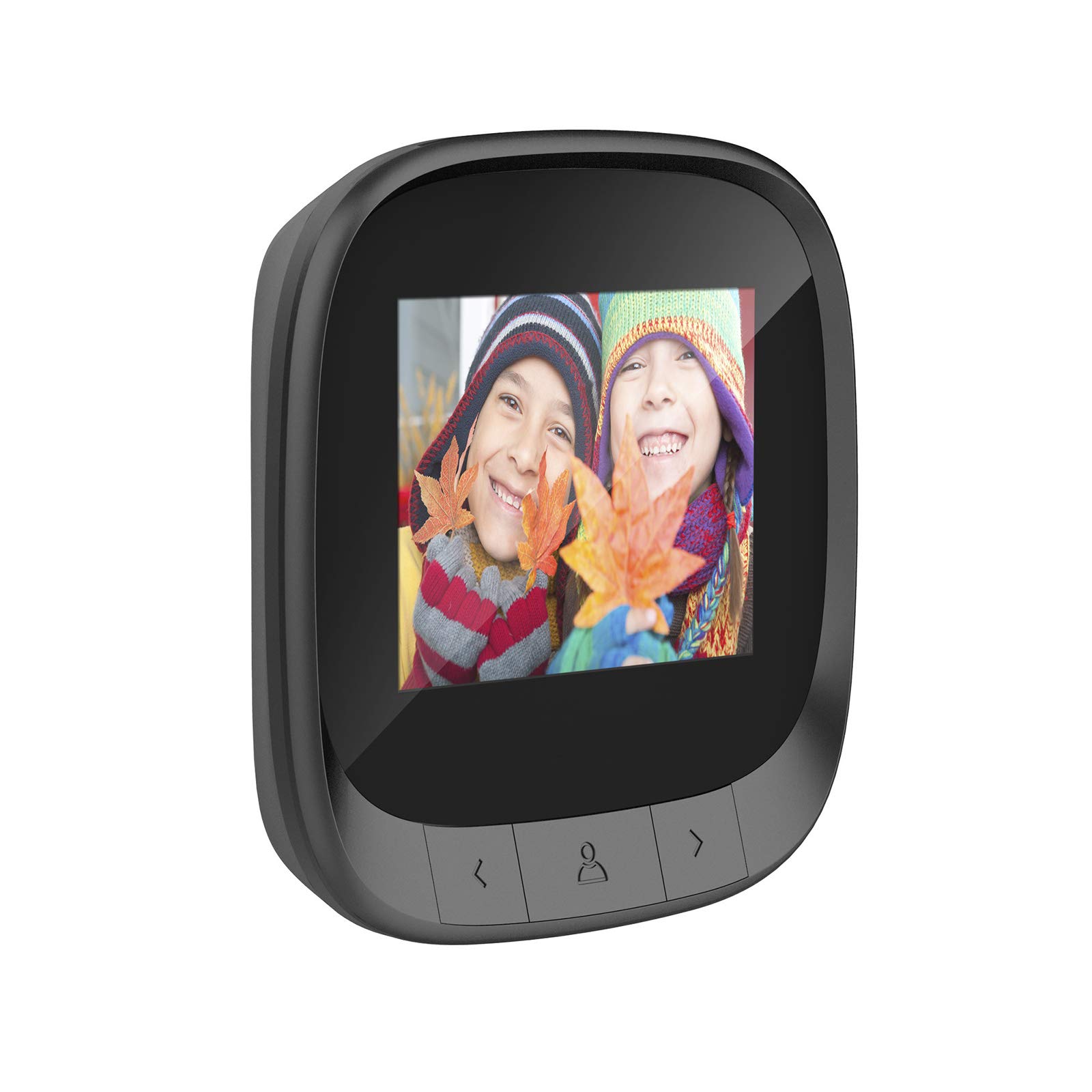 Videocitofono Spioncino Telecamera di Sicurezza 0,3 MP Grandangolo da 90 Gradi Display LCD da 2,4 Pollici Archiviazione Foto Batteria al Litio Incorporata con Monitor Interno per