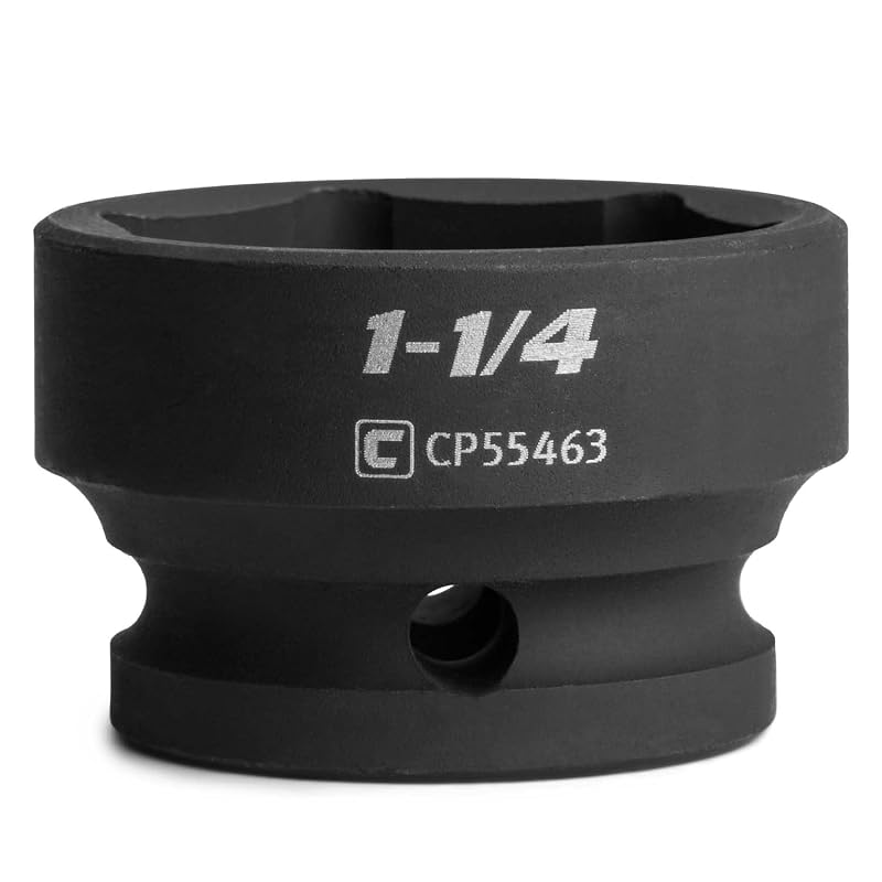 Soquete de Impacto Curto Capri Tools 31,75 mm, Encaixe 12,7 mm (1/2 pol.), 6 Pontos, SAE 1-1/4 pol. CP55463