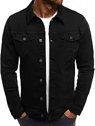 Jaqueta masculina jaqueta jeans slim fit com botões multi bolso