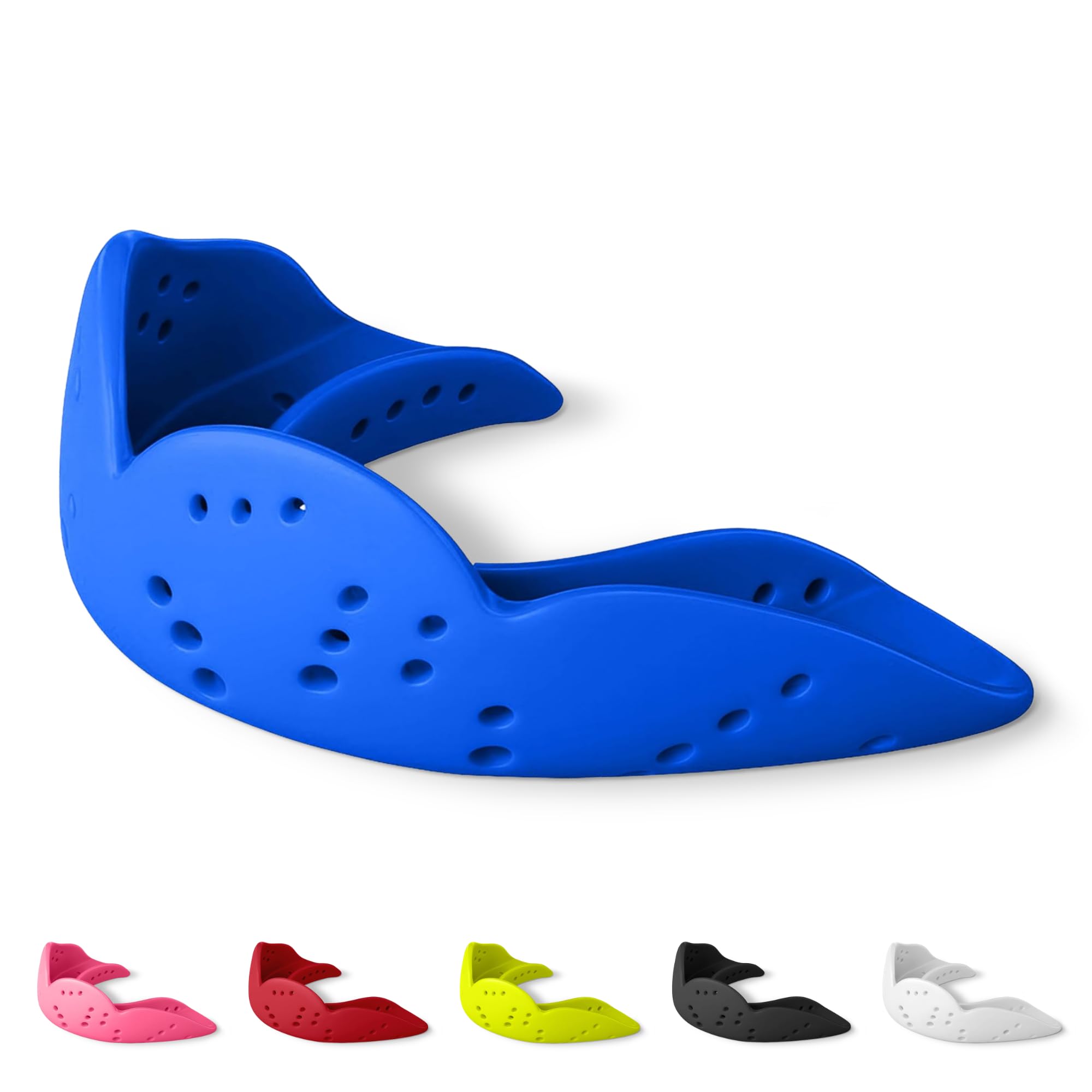 SISU Aero Large Mouthguard, Royal Blue - 30% Stronger Protection for Lacrosse, Football, Hockey, Roller Derby, Team Sports - Remoldable Up to 20 Times