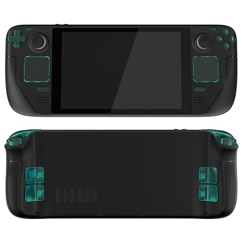 eXtremeRate Juego completo de botones de repuesto verde esmeralda para cubierta de vapor, DIY ABXY D-pad Trackpad personalizado, botón de disparo y