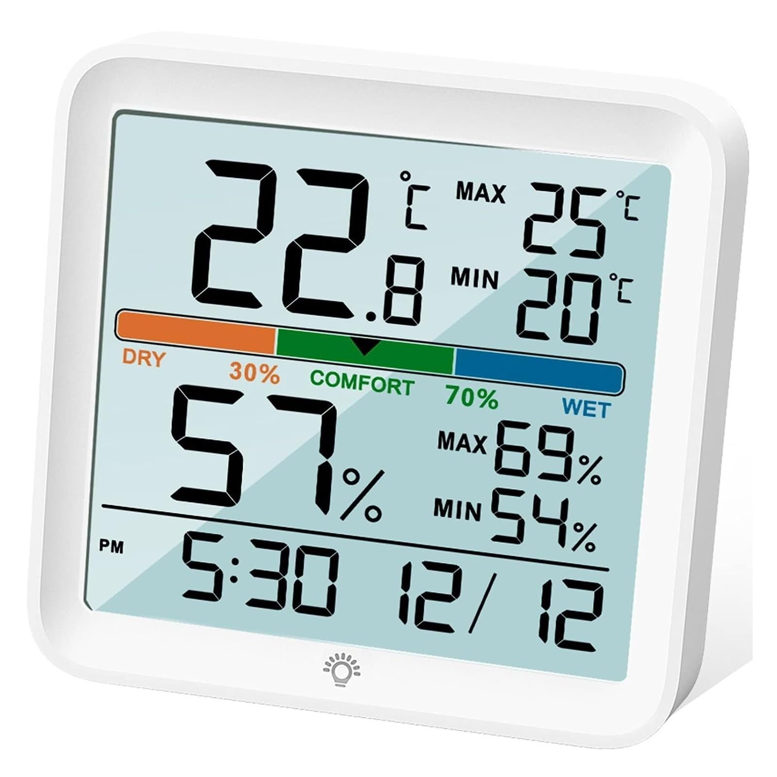 Igrometro Digital LCD para Temperatura, Humedad, previsión del Tiempo, Monitor de Temperatura, igrometro para Sierra para Uso doméstico