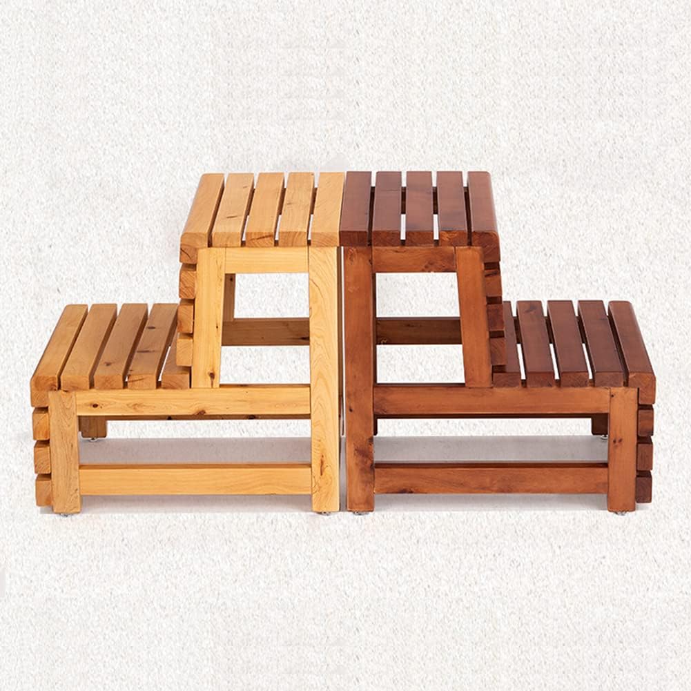 Multi-Purpose 2-Step Step Stool Wooden Countertops Stool Children's Stepladder Stool for Bedroom/Bathroom/Toilet/Kitchen Etc