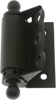 IDHBA 80320-10B Professional Grade Quality Solid Brass Half Surface Adjustable Spring Screen Door Hinges with Ball Finials, Oil-Rubbed Bronze, Pack of 2