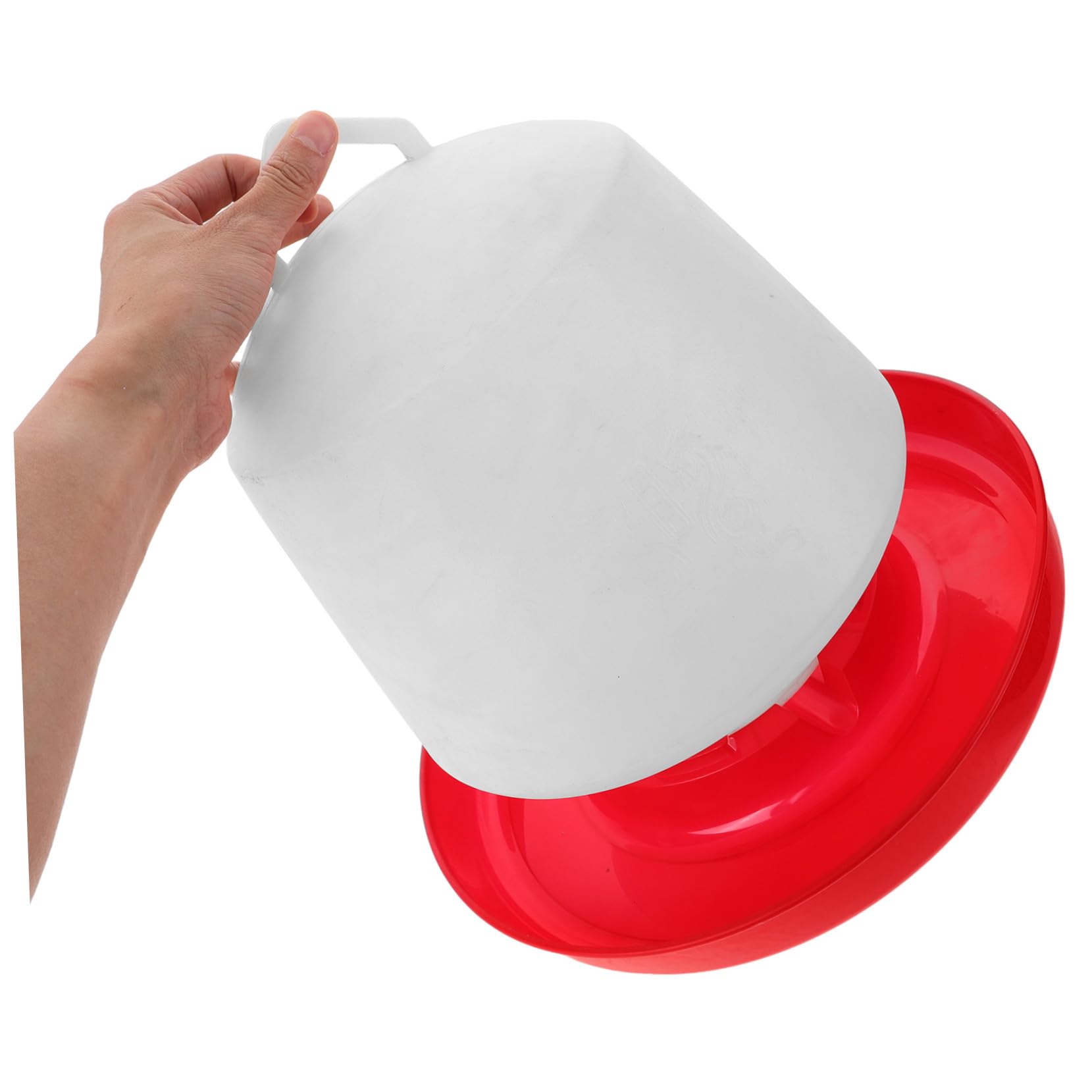 TOYANDONA Mangiatoia per Pollame Resistente alla Pressione e Forte Robustezza Design Creativo in Plastica Bianca per Alimentazione di Galline e Oche All'aperto