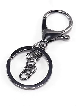 5pcs/lot 6 Colors Keychain Ring 30mm Key Ring Long 70mm Gun Black Plated Lobster Clasp Key Hook Chain Supplies for Jewelry Making Findings Gun Black
