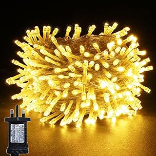 YOSION 100-1000 LED String Fairy Lights On Clear Cable with 8 Light Effects Ideal for Home Christmas Wedding Party (500 LEDs, Day White)