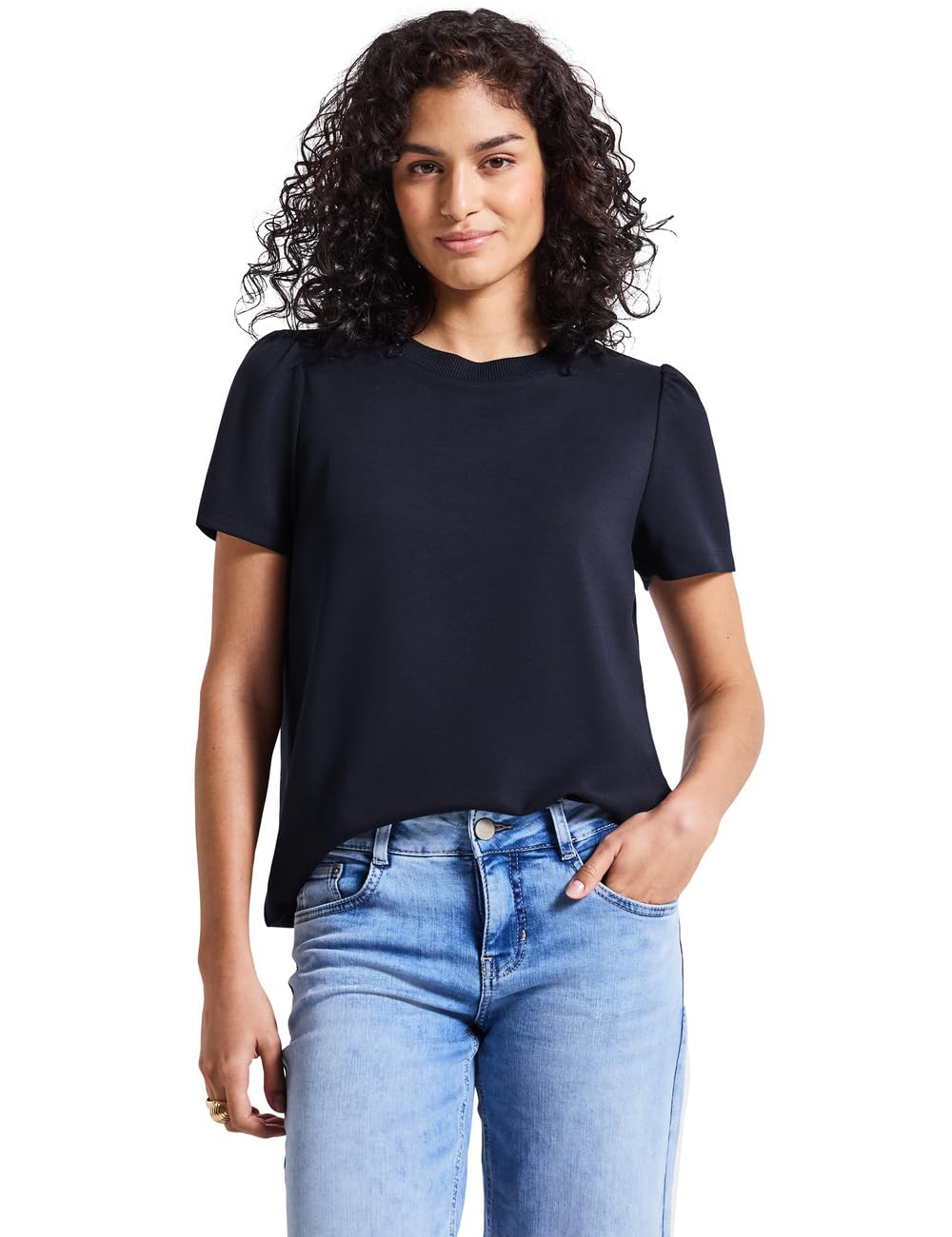 Street One Studio T-shirt z bufiastymi rękawami Dark Void Blue 36, Dark Void Blue, 36