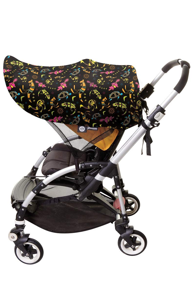 Dreambaby StrollerBuddy Extenda-Shade Baby Sun Shade Stroller Cover - with UPF 50+ UV Shield Protection -Large - Animal Print Design - Model F283