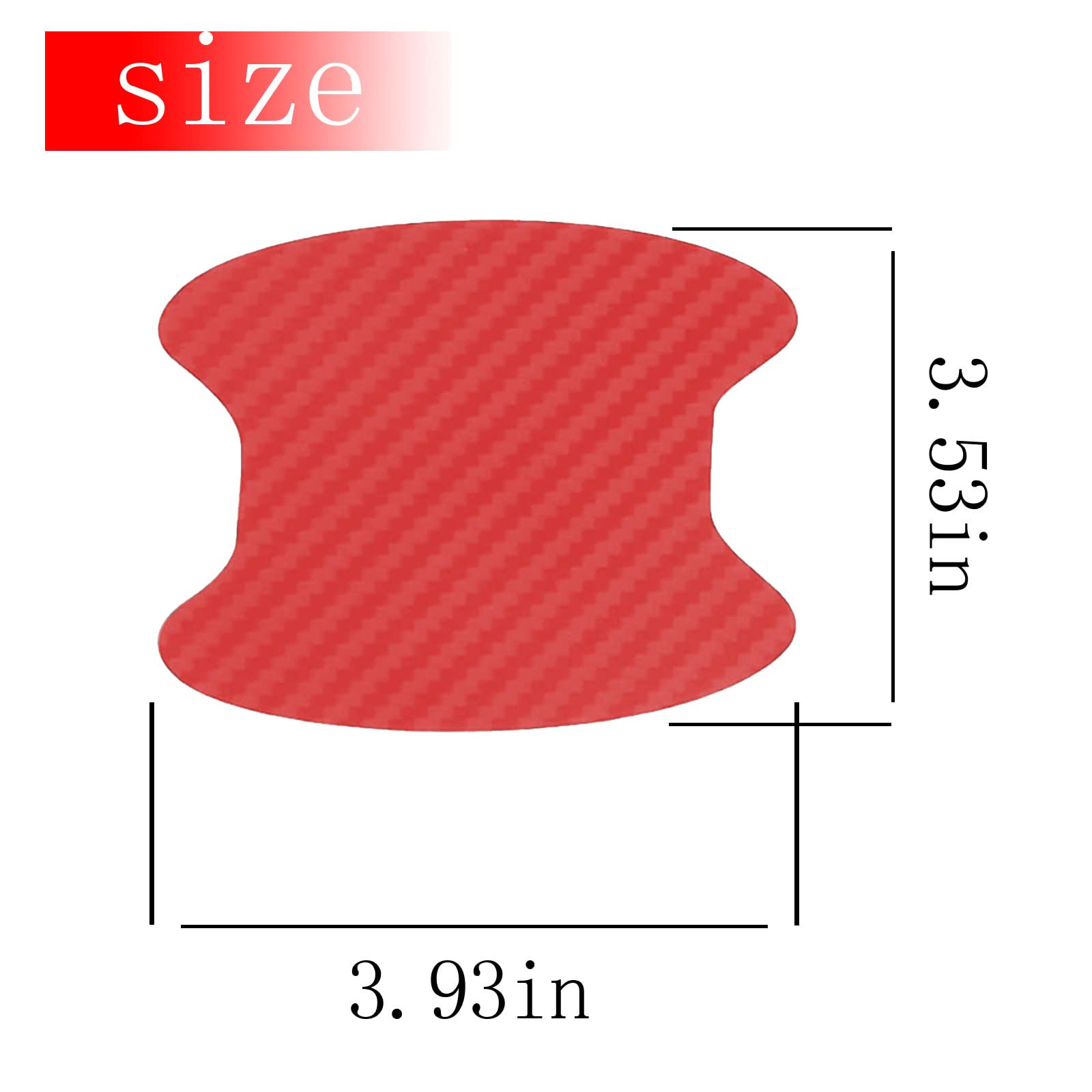 cueclue 4 PCS Car Switch Door Handle Sticker, Carbon Fiber Door Handle Cover Anti-Scratch Car Stickers, Car Universal Door Handle Cup Protective Film, for Most Car Handles Decorative Stickers (Red)