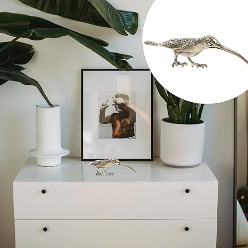 Miniatura 7 de Wakauto Figura de pájaro de latón, colibrí, de metal, de 4.52 pulgadas, modelo de colibrí, estatuas de animales, esculturas, colección de decoración