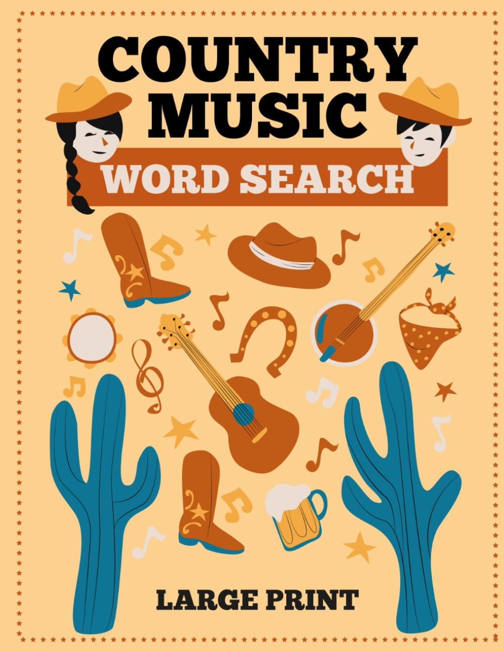 Country Music Word Search: +1000 Country Music Themed Word Searches, Gifts for Country Music Lovers and Artists | Large Print