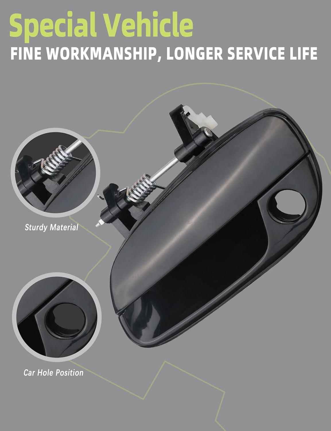 Exterior Door Handle Front Left Driver Side Compatible with 2001 2002 2003 2004 2005 2006 Hyundai Elantra Replaces# 82650-2D000