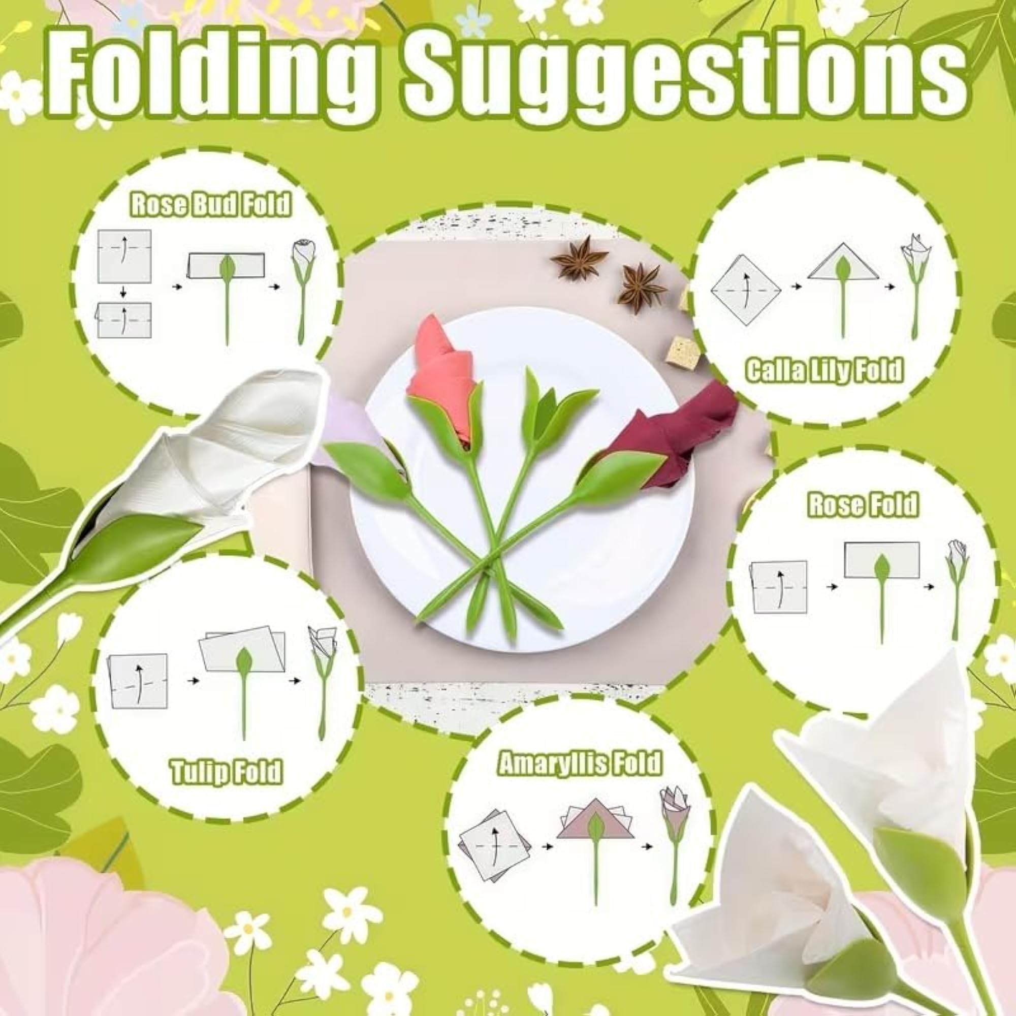 Floral Napkin Holder Set, Creative Flower-Shaped Stand